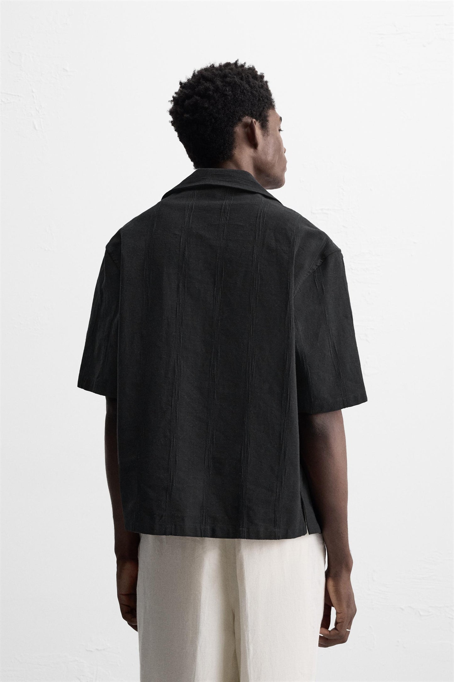 EMBROIDERED COTTON/LINEN SHIRT