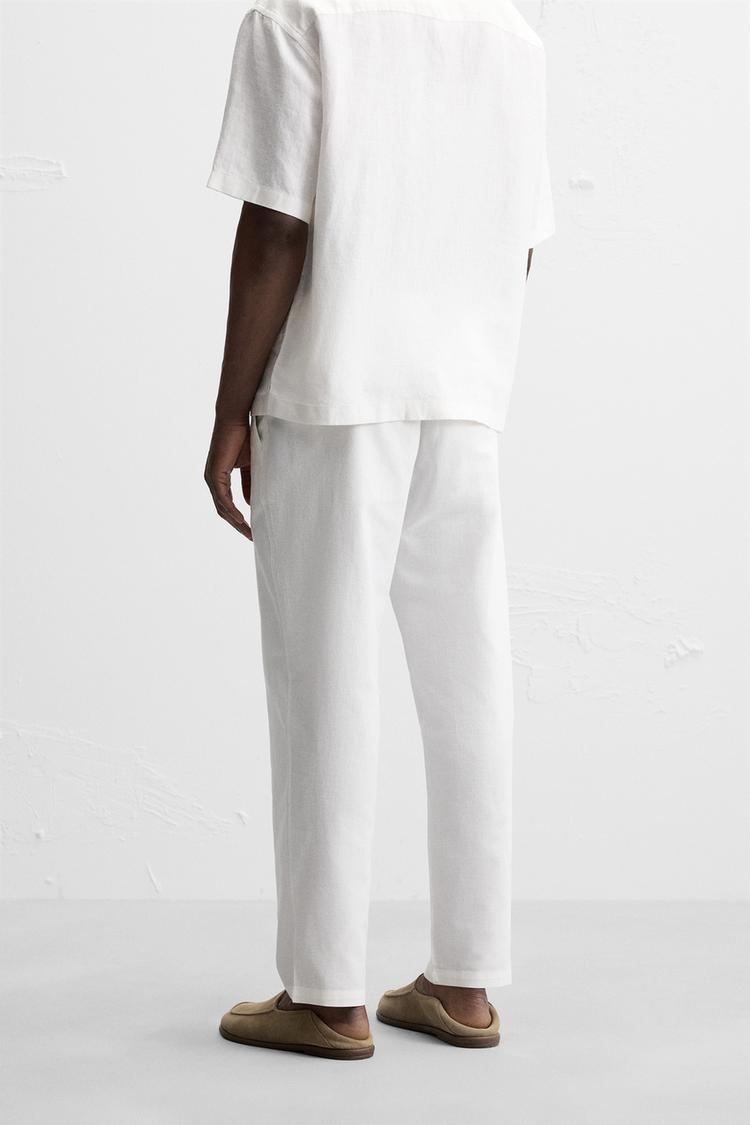 COTTON-LINEN RELAXED FIT TROUSERS