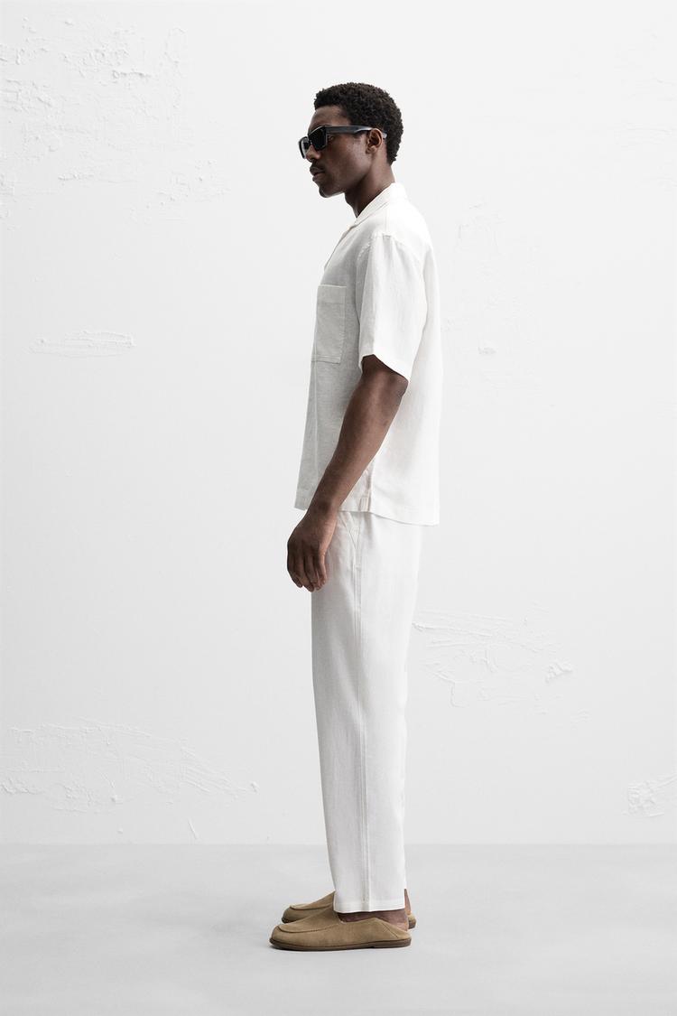 COTTON-LINEN RELAXED FIT TROUSERS