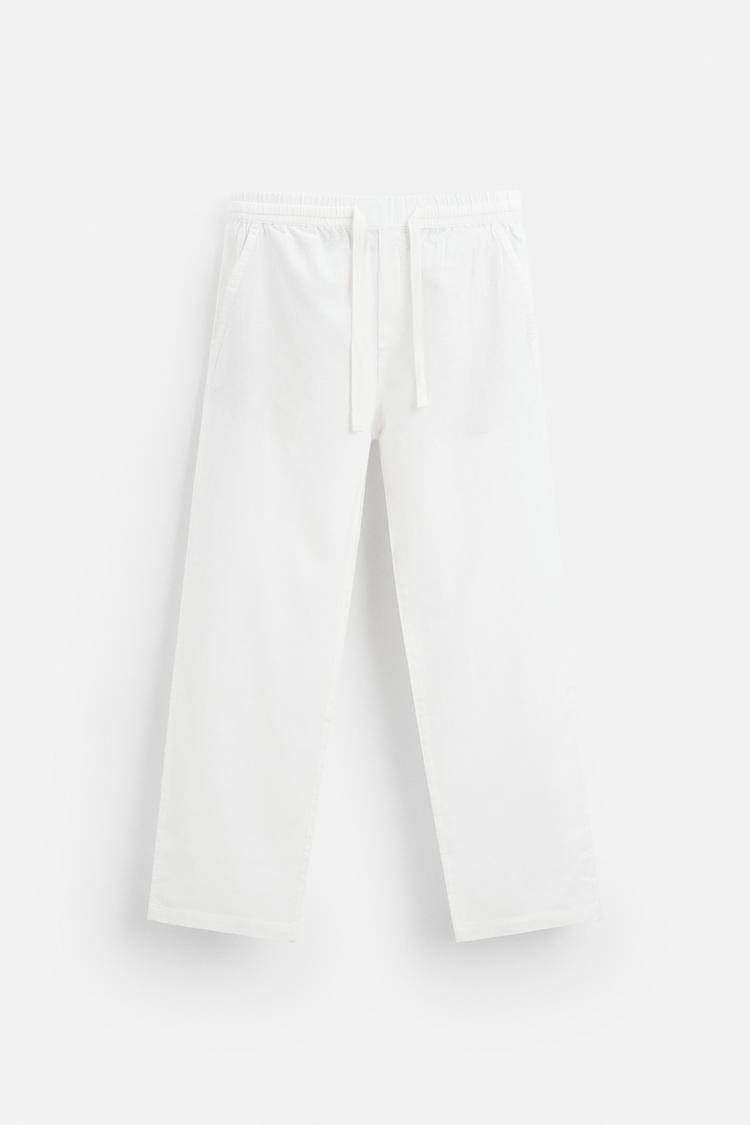 COTTON-LINEN RELAXED FIT TROUSERS