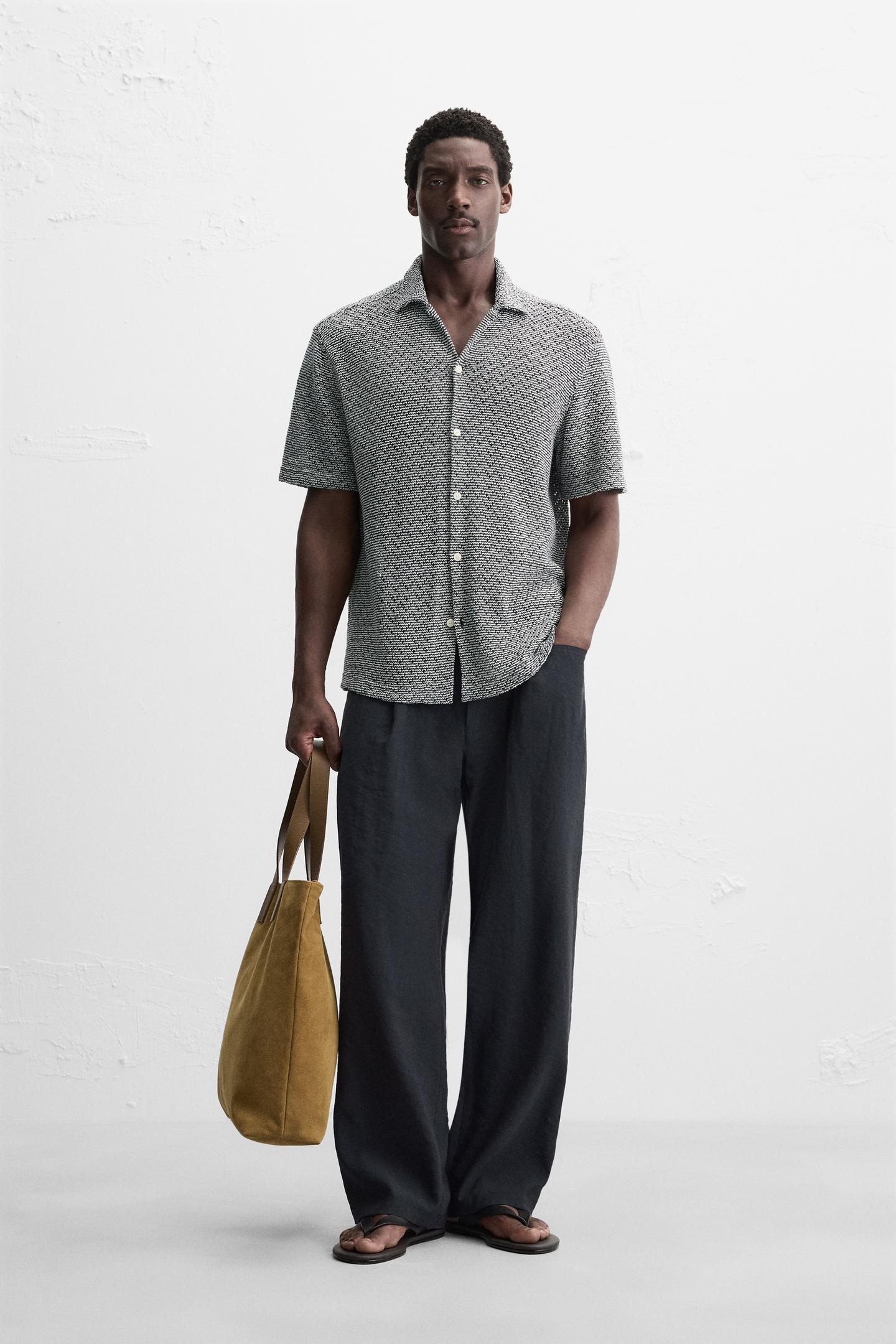 OPEN TEXTURED SHIRT