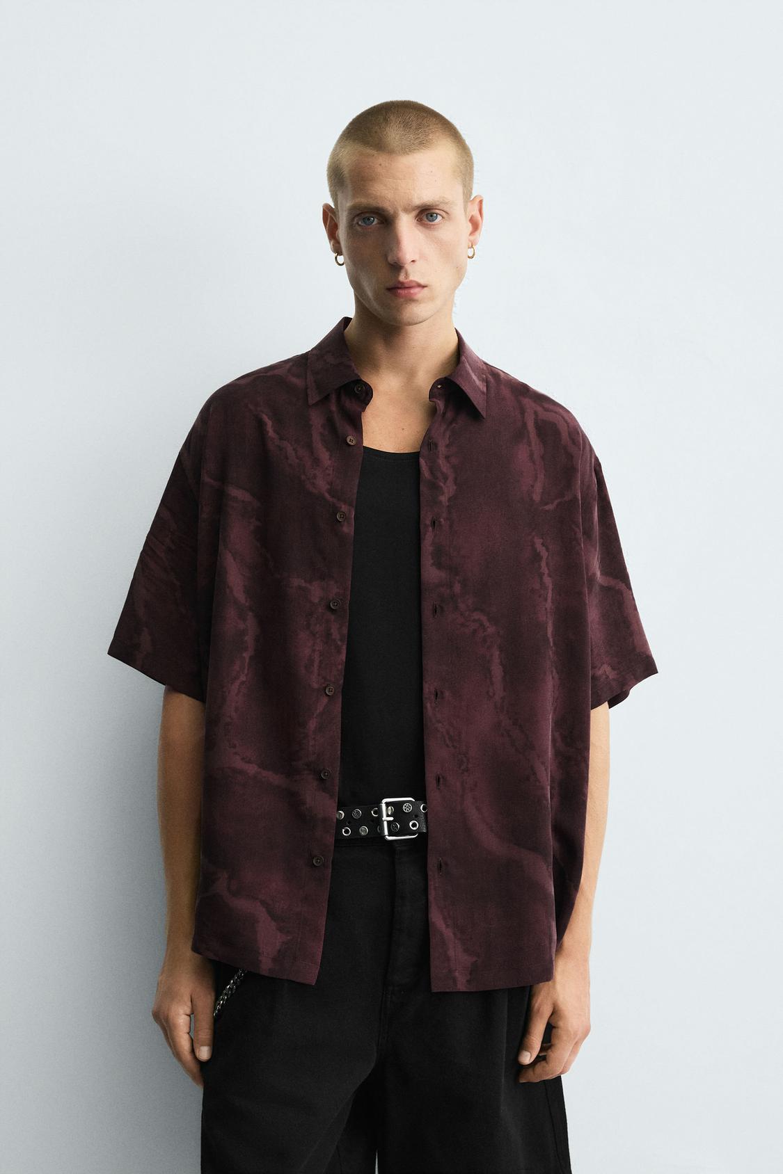 FLOWING TIE-DYE PRINT SHIRT