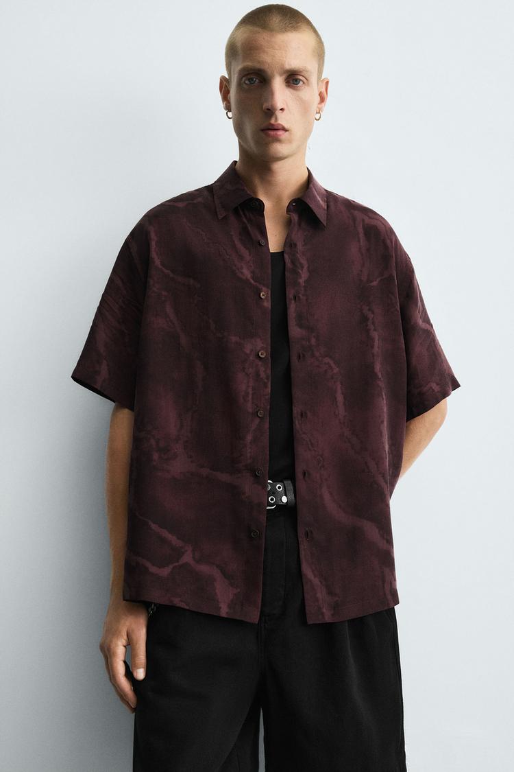 FLOWING TIE-DYE PRINT SHIRT