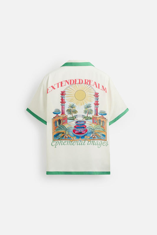 CONTRAST STRIPE SATIN SHIRT