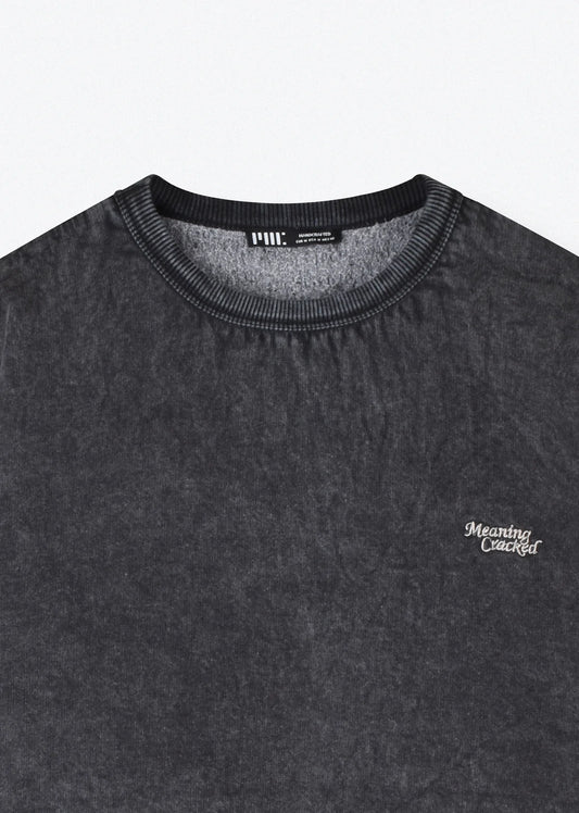 EMBROIDERED WASHED SWEATSHIRT