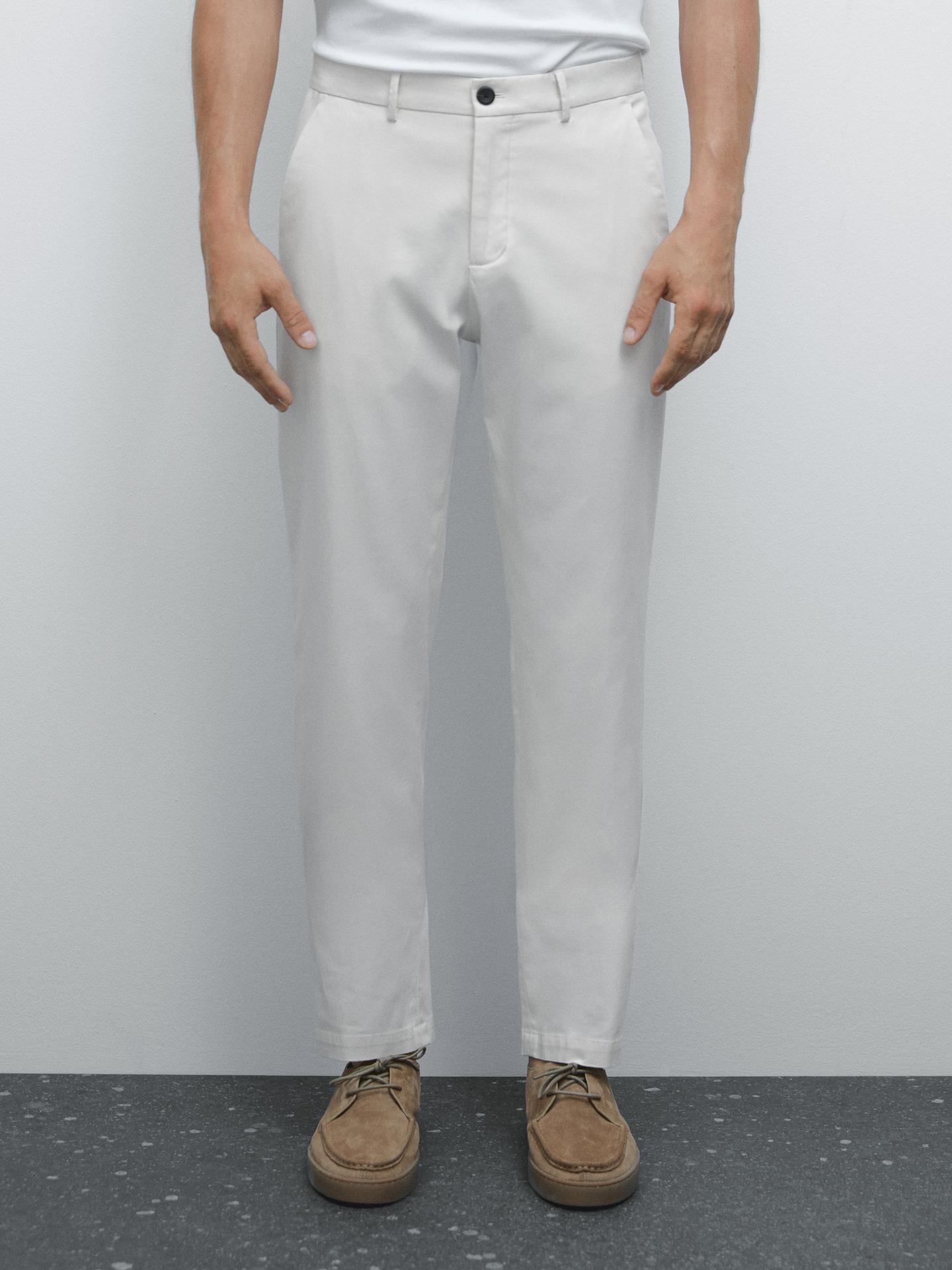 SLIM FIT TEXTURED TROUSERS