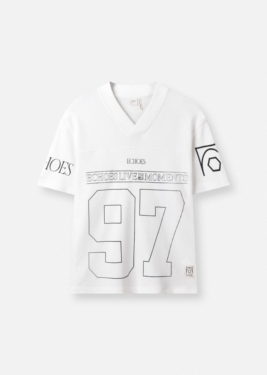 DOUBLE PIQUE V-NECK T-SHIRT