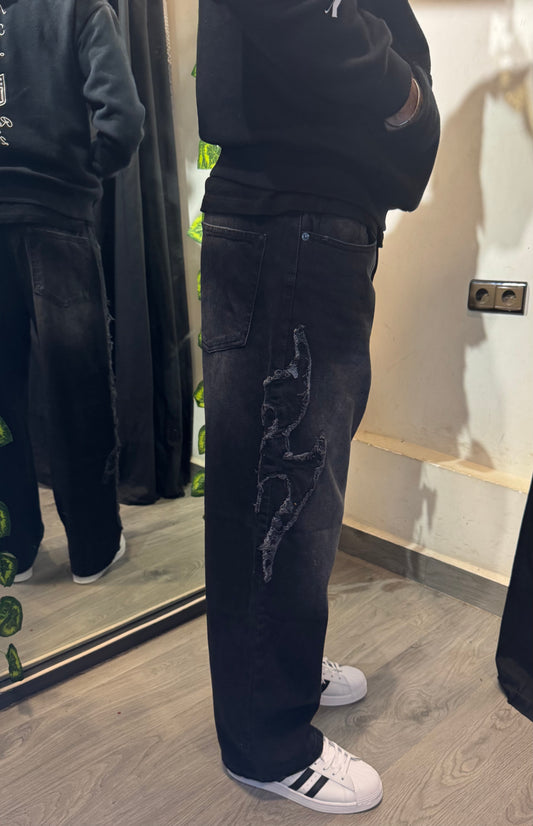 Retro Flex Baggy Patch Jeans