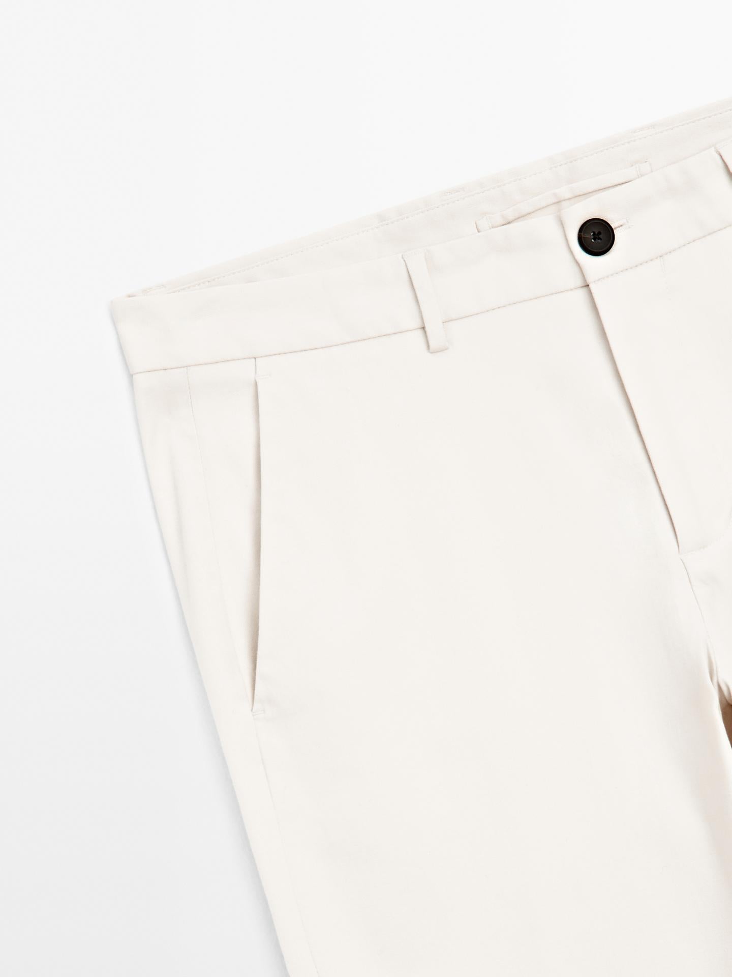 SLIM FIT TEXTURED TROUSERS
