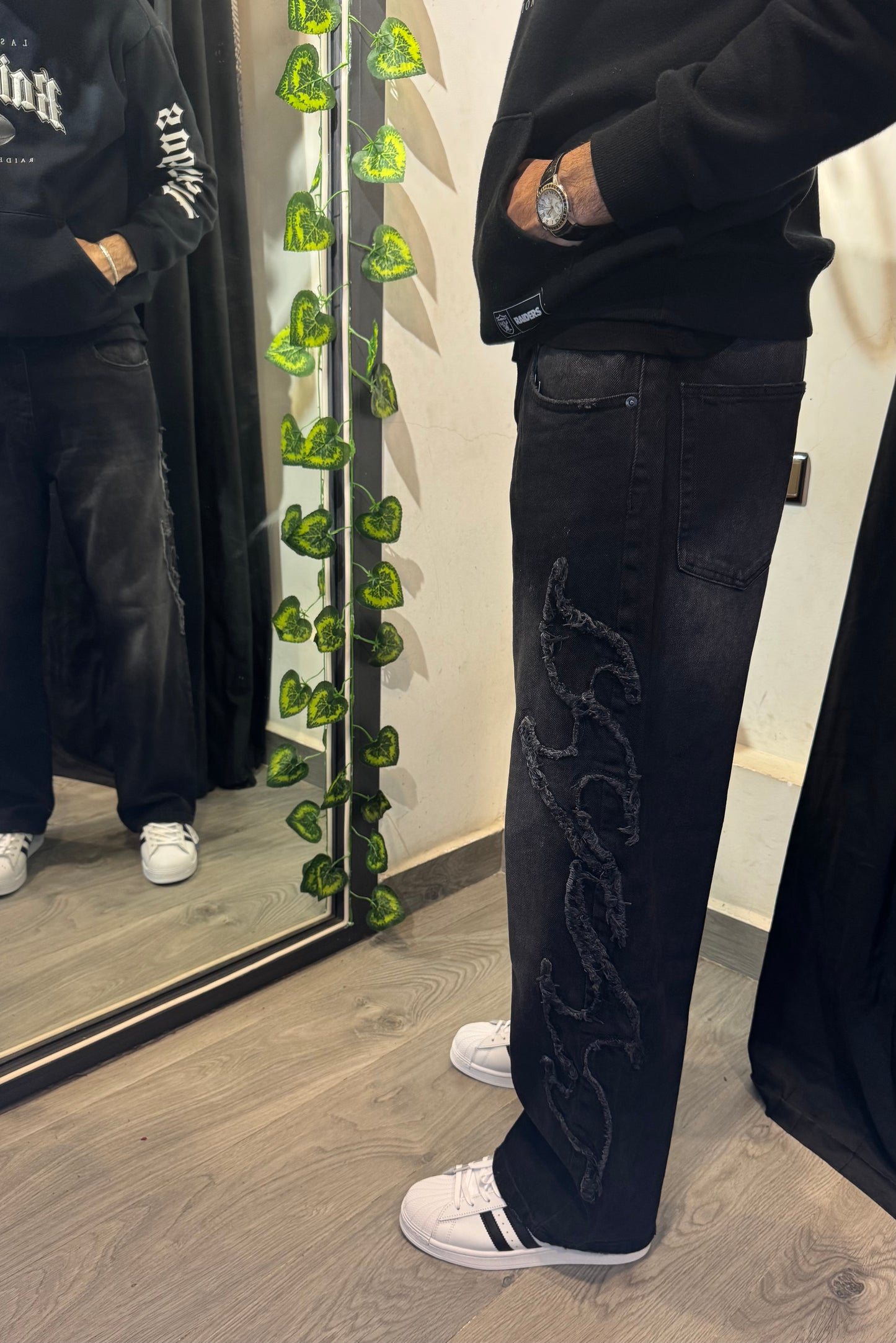 Retro Flex Baggy Patch Jeans