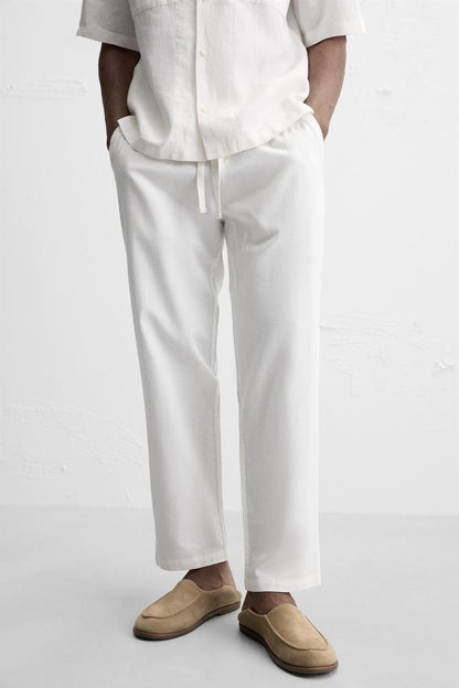 COTTON-LINEN RELAXED FIT TROUSERS