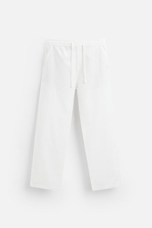 COTTON-LINEN RELAXED FIT TROUSERS