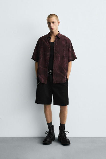 FLOWING TIE-DYE PRINT SHIRT