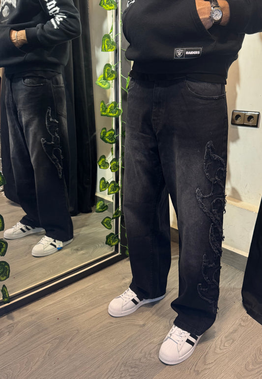 Retro Flex Baggy Patch Jeans