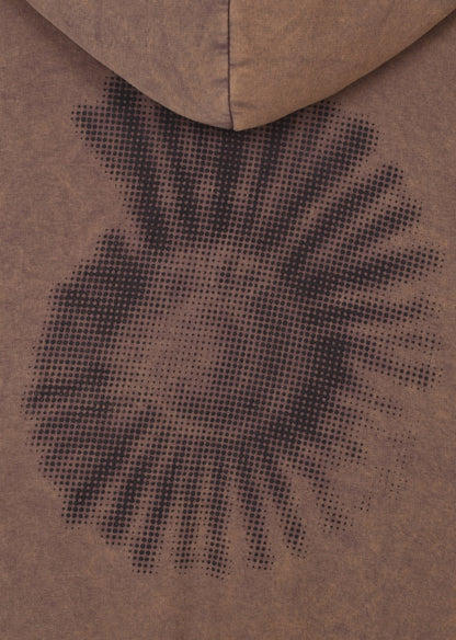 WASHED PRINTED BOXYFIT HOODIE