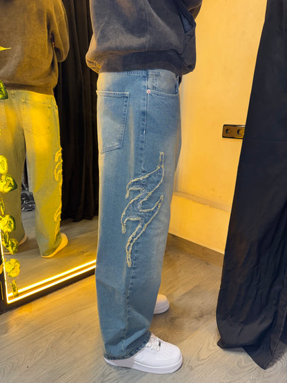 Baggy Retro Flex Patch Jeans