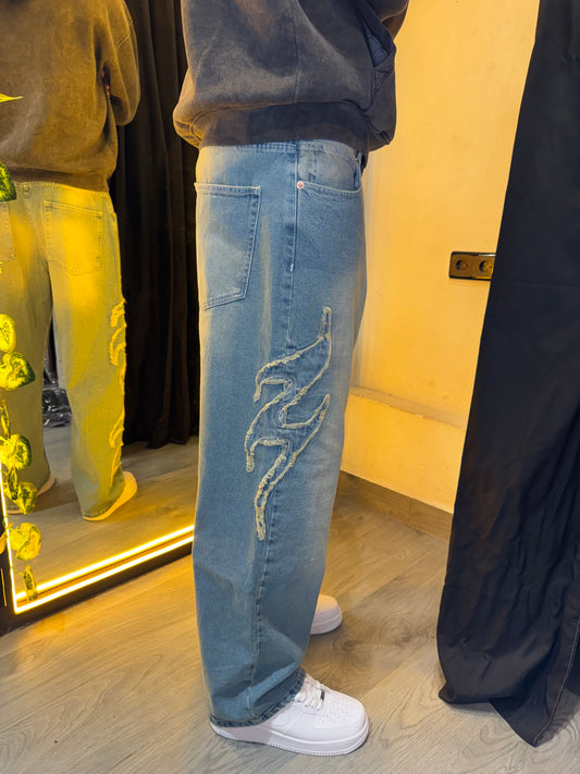 Baggy Retro Flex Patch Jeans
