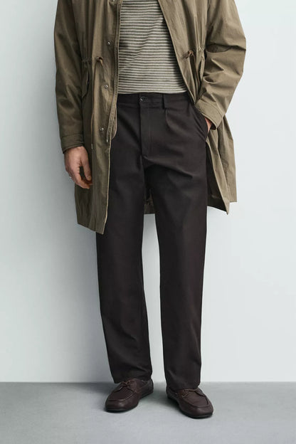 PLEATED TEXTURED PANTS