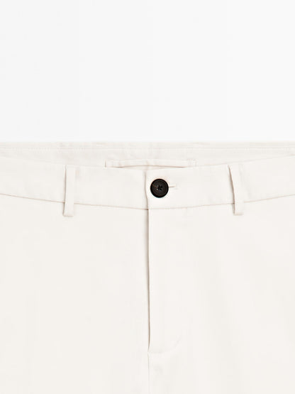 SLIM FIT TEXTURED TROUSERS