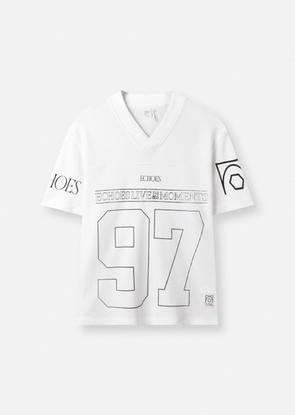 DOUBLE PIQUE V-NECK T-SHIRT