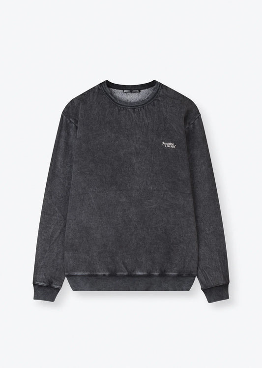 EMBROIDERED WASHED SWEATSHIRT