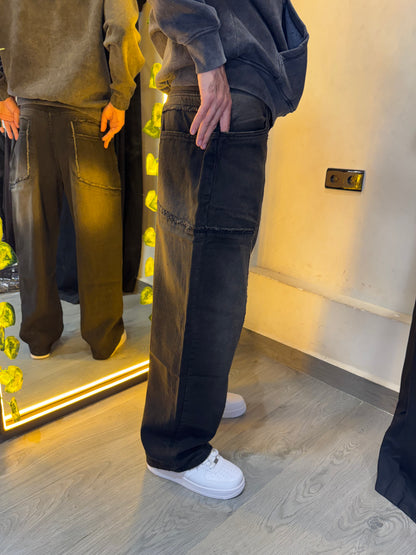 Baggy-Fit Rigid Dirty Wash Carpenter Jeans