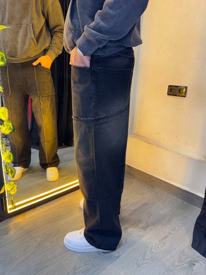 Baggy-Fit Rigid Dirty Wash Carpenter Jeans