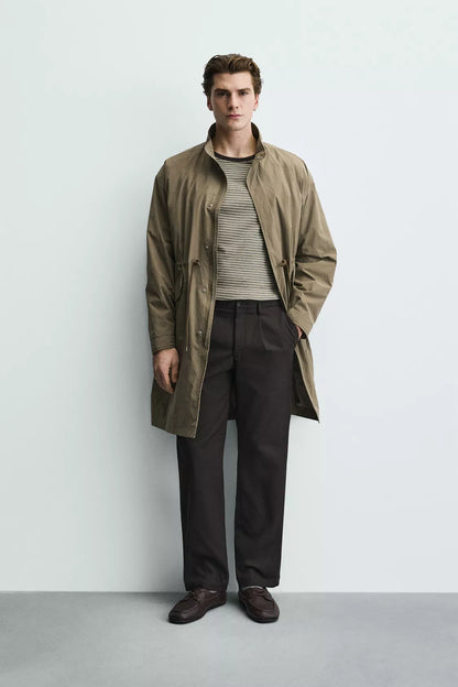 PLEATED TEXTURED PANTS
