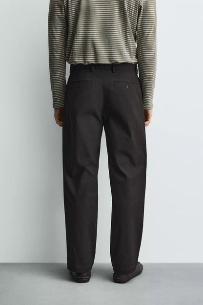 PLEATED TEXTURED PANTS