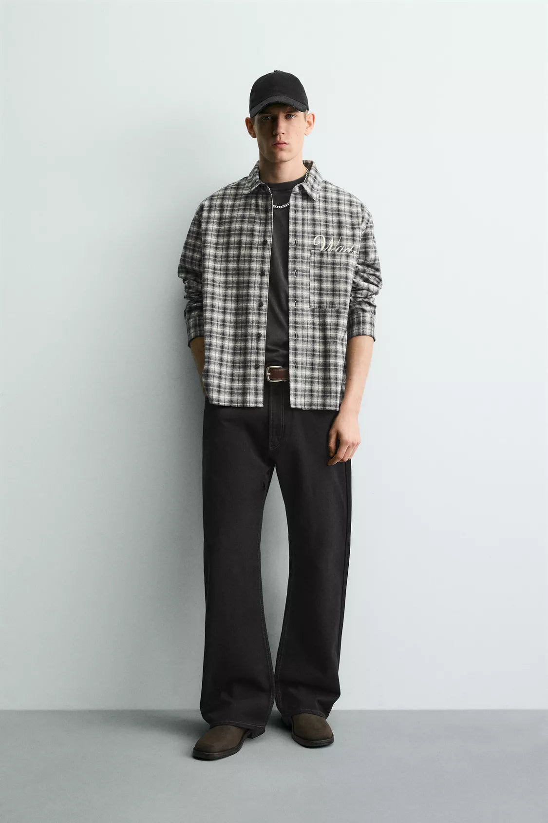 EMBROIDERED CHECK FLANNEL SHIRT