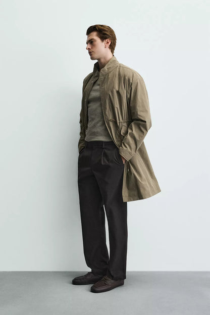 PLEATED TEXTURED PANTS