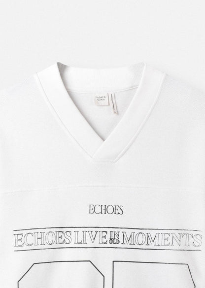 DOUBLE PIQUE V-NECK T-SHIRT