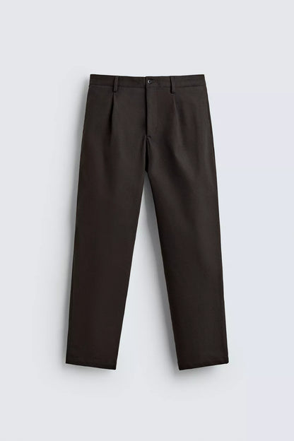 PLEATED TEXTURED PANTS