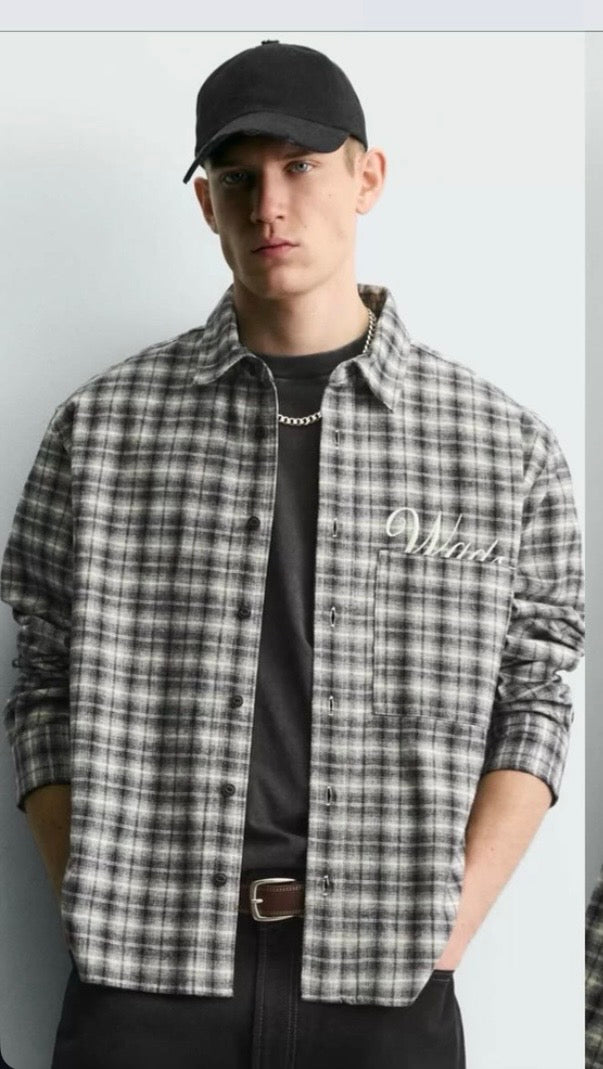 EMBROIDERED CHECK FLANNEL SHIRT