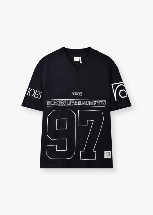 DOUBLE PIQUE V-NECK T-SHIRT