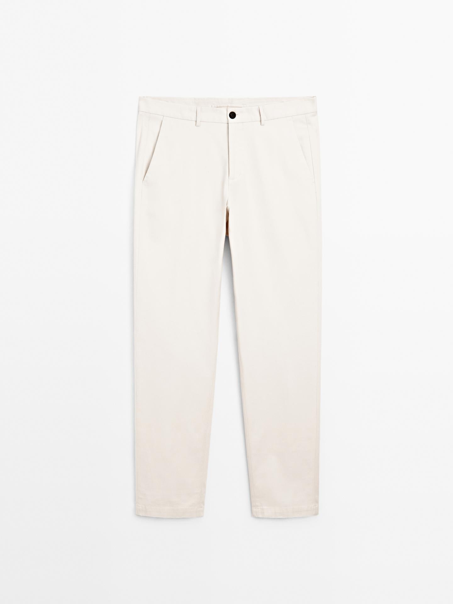 SLIM FIT TEXTURED TROUSERS