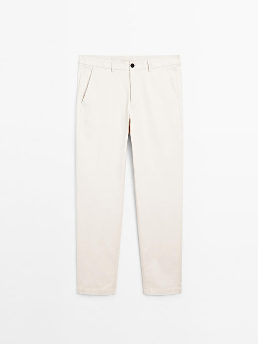 SLIM FIT TEXTURED TROUSERS