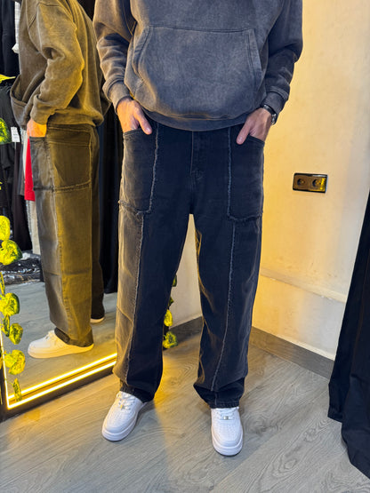 Baggy-Fit Rigid Dirty Wash Carpenter Jeans
